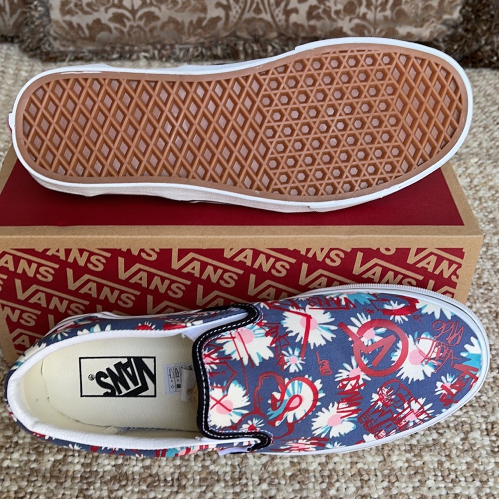 Vans Classic Slip On Vans Crew Floral/Red WMNS - Picture 4 of 16